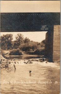 RPPC Scene at Rock Island Railroad Bridge Atlantic IA c1911 Vintage Postcard C34