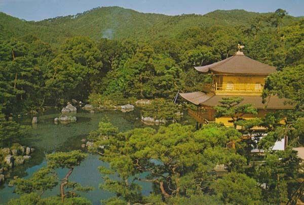 Rokuon Ji Temple Kyoko Golden Pond Japan Japanese Photo Postcard