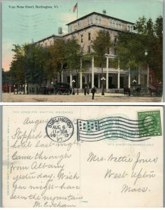 VAN NESS HOTEL BURLINGTON VERMONT 1912 ANTIQUE POSTCARD