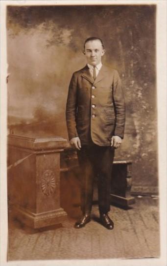 Man Posing In Suit Rhodes Watts Indianapolis Indiana Real Photo