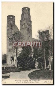 Jumieges Old Postcard Old Frontage Abbey of Our Lady & # 39eglise