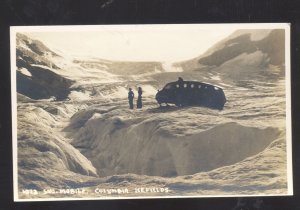 RPPC COLUMBIA ICEFIELDS CANADA SNOMOBILE VINTAGE REAL PHOTO POSTCARD