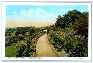 c1930's Scene in Grandview Park Sioux City Iowa IA Vintage Unposted Postcard