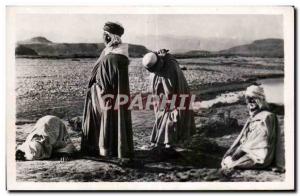 Postcard Old Algeria Scenes D Type Africa North The prayer in desert