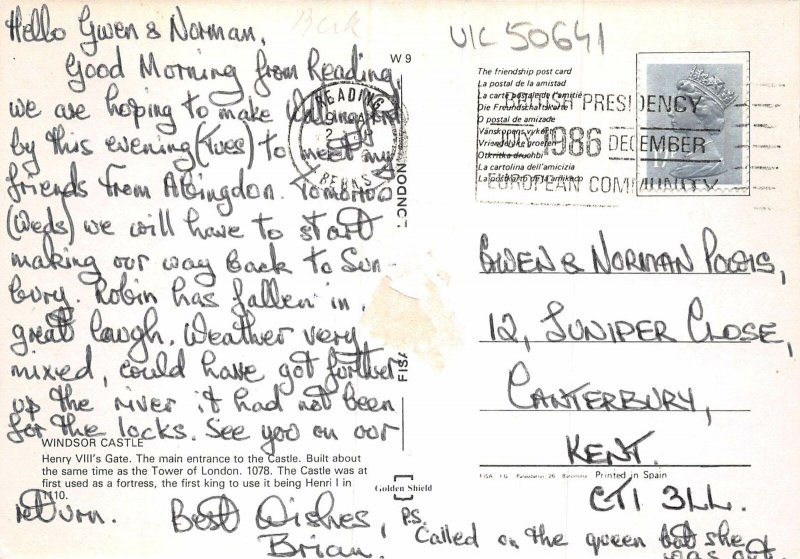 uk50641 windsor castle real photo uk