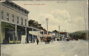 Cloverdale California CA Sonoma County West St. c1910 Postcard