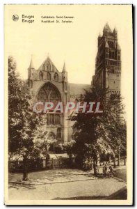 Postcard Old Bruges Cathedrale Saint Sauveur