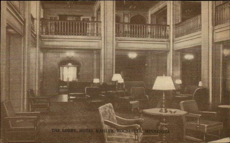 Rochester MN Kahler Hotel Interior c1920 Postcard #2