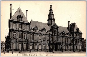 Reims L'Hotel De Ville France Building Antique Postcard