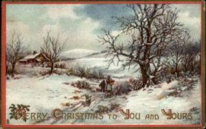 Tuck Christmas Winter Landscape Scene c1910 Postcard