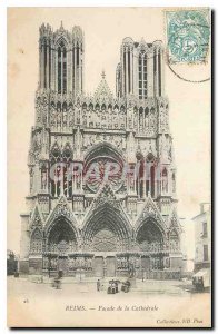 Old Postcard Paris Facade of the Cathedral