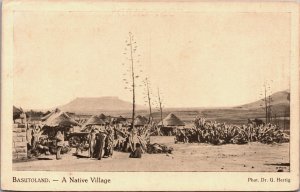 South Africa Basutoland A Native Village Vintage Postcard C159