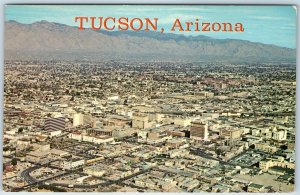 c1960s Tucson AZ Birds Eye Aerial Air Downtown View Hotel Parking Garage PC A241