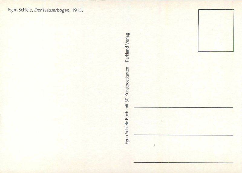 Artist EGON SCHIELE art postcard 1915 Der Hauserbogen