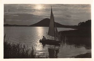 US3224 Czech Republic Hirschberg Thammuhl Sudetenland Lichtbild Lake Boat