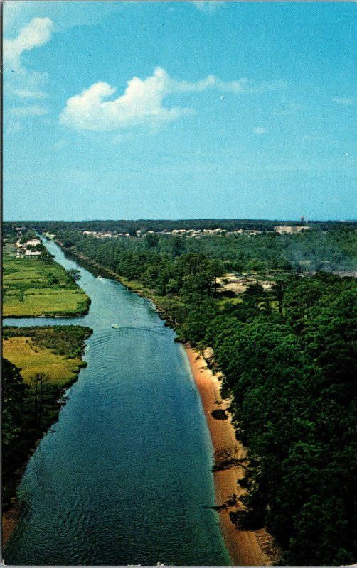 Vtg Lewes Canal Intra-coastal Waterway Rehoboth Bay Delaware DE Postcard