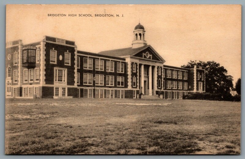 Postcard Bridgeton NJ c1930s Bridgeton High School Cumberland County