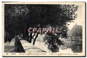 Postcard Old Paris overlooking the Seine and the Gare d'Orsay