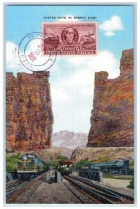 c1960's Castle Gate In Scenic Utah UT, Railroad Engineers Stamp Helper Postcard