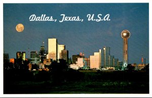 Texas Dallas Skyline At Night
