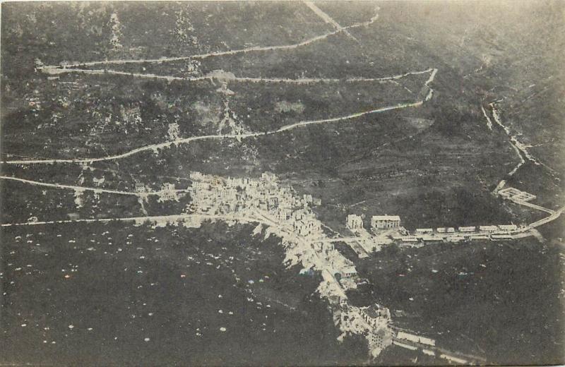 Italy Pedescala Panorama Paese Bombardato Country Bombed aerial view