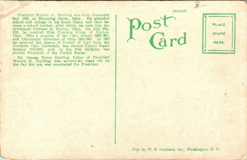 Vtg Carte Postale 1920s - President & Mme. Warren G.Harding,Dr George Tyron
