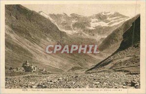 Old Postcard 424 Valley and Chapel HEAS trounouse background and munia