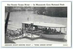 c1940 See Scenic Green River Mammoth Cave National Park Miss Green KY Postcard