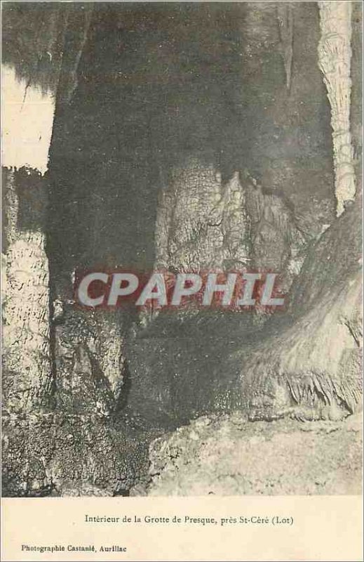 Old Postcard Interior of the Grotto of Presque Pres St Cere (Lot)