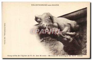 Postcard Old Villefranche Sur Saone Gargoyle of N & # 39Eglise D Marais histo...