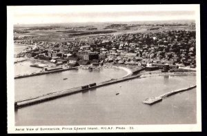 PEI Prince Edward Island SUMMERSIDE Aerial View R.C.A.F. Photo ~ WB PECO