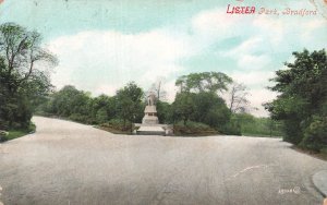 Lister Park Bradford England 1908 Postcard Statue Tree Lined Path Valentine's
