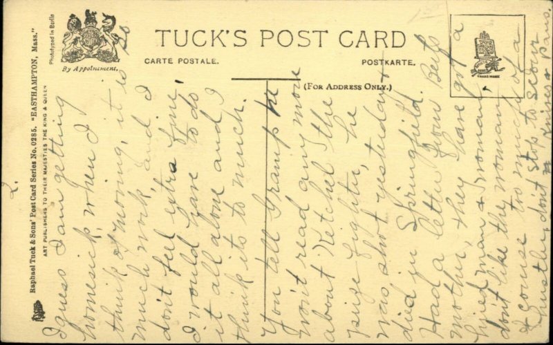Easthampton MA Hampton Co c1910 TUCK Postcard
