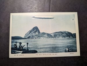 Mint 1939 Brazil NY Worlds Fair Zeppelin Postcard LZ 127 Graf Zeppelin Over Rio