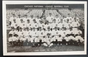 Mint USA Real Picture Postcard Chicago Cubs National League Baseball Club 1945