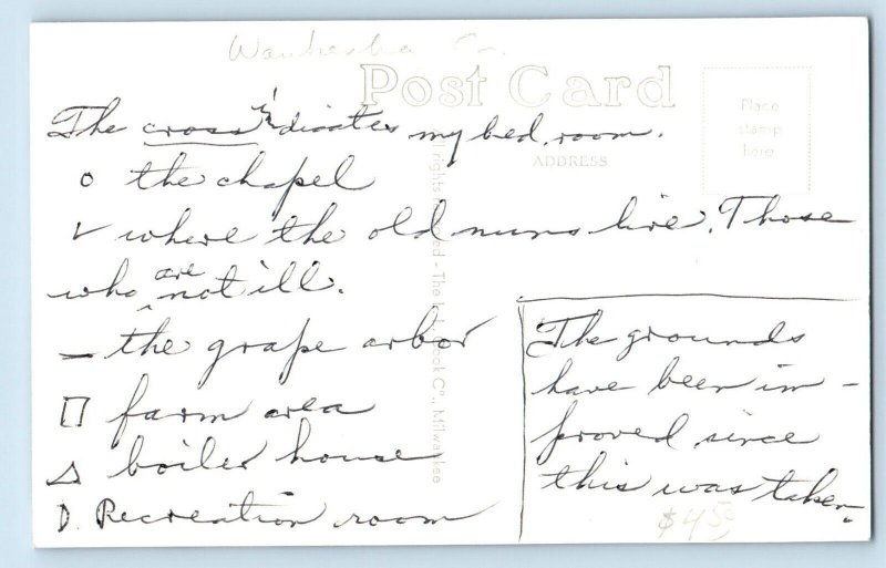 Elm Grove WI Postcard RPPC School Sister Of Notre Dame Infirmary Home For Aged