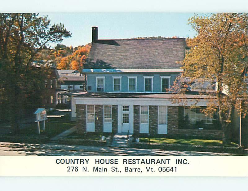 Unused Pre-1980 COUNTRY HOUSE RESTAURANT Barre Vermont VT s0656