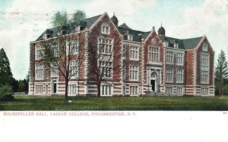 Vintage Postcard 1915 Rockefeller Hall Vassar College Poughkeepsie New York NY