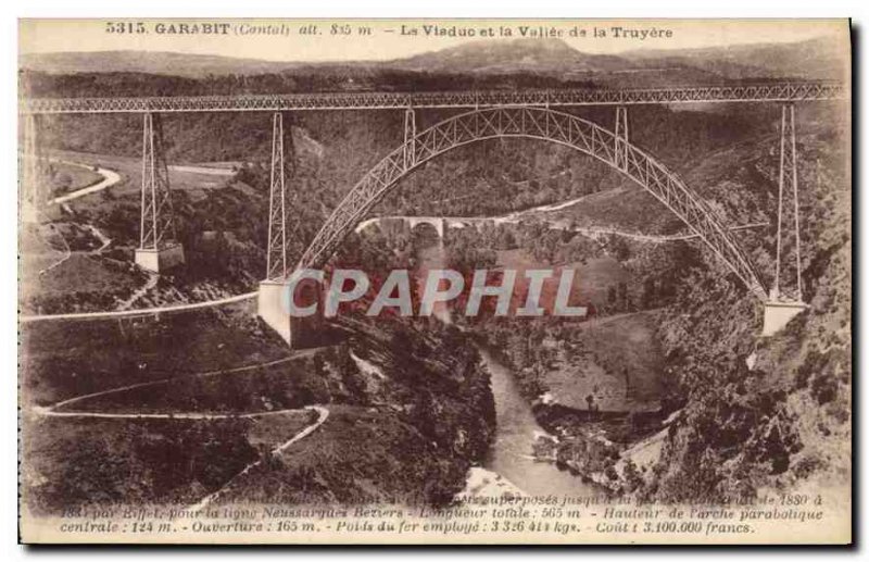 Old Postcard The Garabit Viaduct and the Valley of Truyere