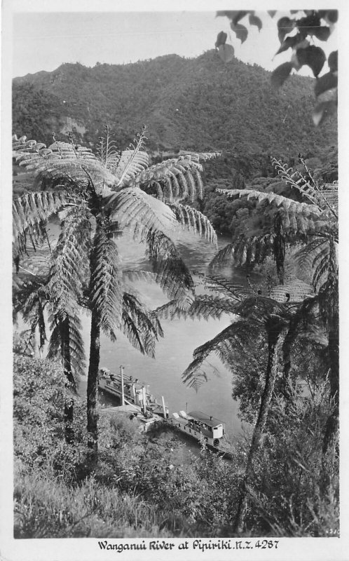 Lot 53 wanganui river at pipiriki ship real photo new zealand