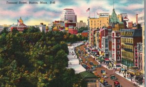 Vintage Postcard Tremont Street Historic Interest Points Boston Massachusetts MA