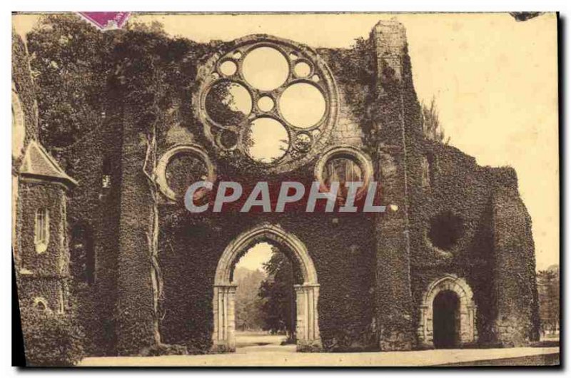 Postcard Old worth of Cernay abbey The front of the church