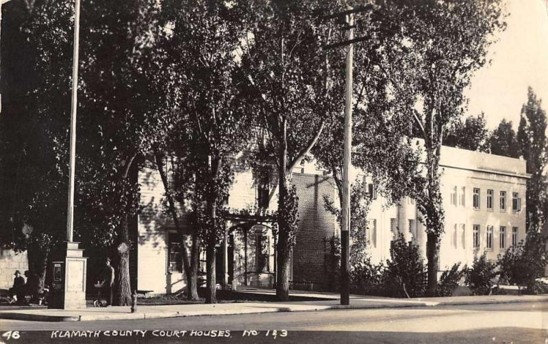 Klamath Falls Oregon Court House Real Photo Antique Postcard K32918