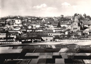 Vintage Postcard Real Photo Asti Panorama View Italy Vera Fotografia RPPC