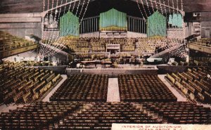 Vintage Postcard View Of Interior Auditorium Ocean Grove New Jersey Union Pub.