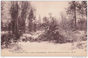 Apres Le Bombardement, Effets De Neige Dans Un Square, SOISSONS (Aisne), Fran...