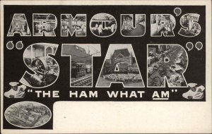 ARMOUR'S STAR HAM Large letter Multi-View c1910 Postcard