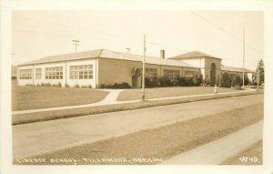 Wesley Andrews RPPC 49; Liberty School, Tillamook OR Tillamook County