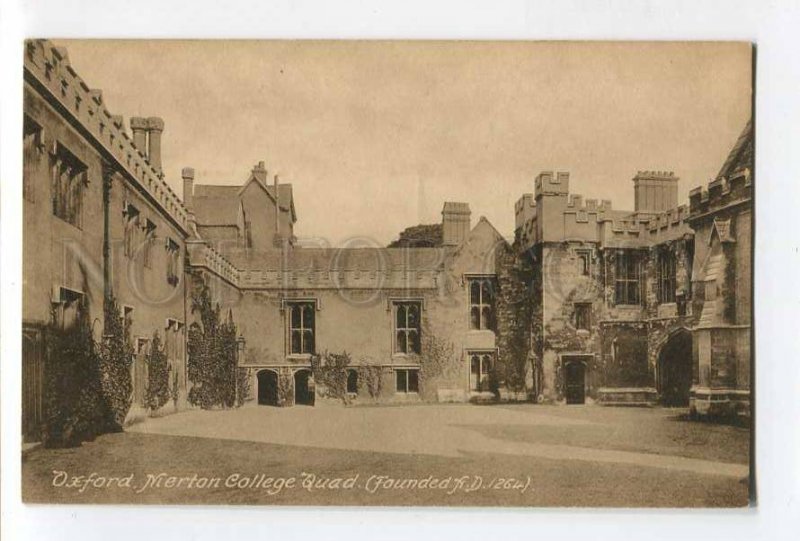 287183 UK OXFORD Merton College Quad Vintage postcard
