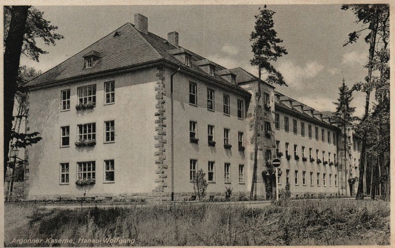 Postcard Argonner Kaserne Barracks Wolfgang District of the Hanau City Germany